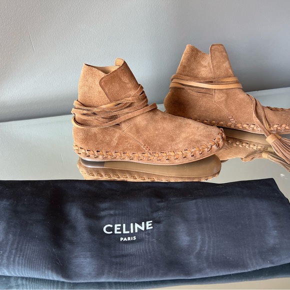 CELINE Marlou Suede Ankle Boots FR 38.5 - Picture 2 of 5